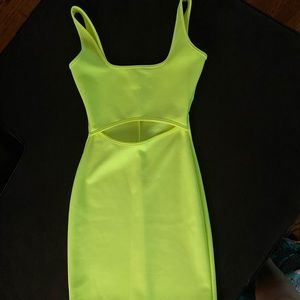 Neon cut out dress
